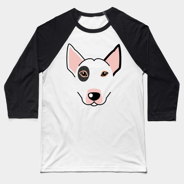 Bull Terrier dog face Baseball T-Shirt by ShirtBricks